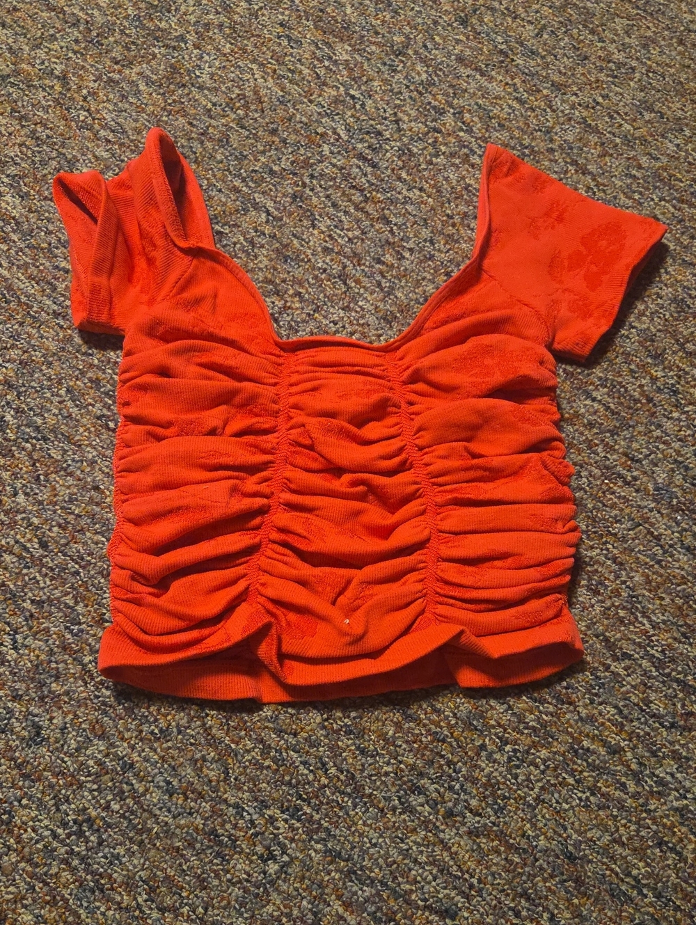 Free People Red Ruffle Top Womens Extra Small - Picture 4 of 4